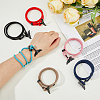 6Pcs 6 Colors Cotton Three Loops Wrap Bracelets Set BJEW-FI0001-66-3