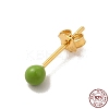 Enamel Round Ball Stud Earrings EJEW-C020-01G-08-3