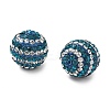 Stripe Pattern Polymer Clay Rhinestone Beads CLAY-NH0001-01E-2