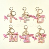 Letter A~Z Transparent Glitter Resin Pendant Keychains KEYC-FZ00024-03-9