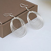 Multi-Layer Circle Wire Oval Brass Dangle Earrings WGA7B49-02-2