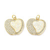 Brass Micro Pave Clear Cubic Zirconia Pendants KK-L213-042G-01-1
