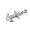 304 Stainless Steel Micro Pave Cubic Zirconia Pendants STAS-Z107-07P-2