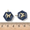 Dyed Natural Lapis Lazuli Faceted Pendants G-P585-01G-07-3