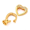 925 Sterling Silver Micro Pave Clear Cubic Zirconia Fold Over Clasps STER-B005-45G-2