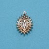 Brass Micro Pave Clear Cubic Zirconia Pendants ZIRC-WH0007-003-2
