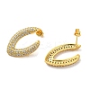 Brass Micro Pave Clear Cubic Zirconia Stud Earrings for Women EJEW-A040-04G-2