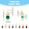 16PCS 8Colors Brass Micro Pave Cubic Zirconia Charms KK-DC0003-74-2