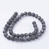 Natural Black Larvikite Bead Strands G-G735-57F-8mm-2