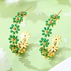 304 Stainless Steel Enamel Stud Earrings EJEW-S226-02G-03-1