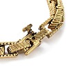 Ion Plating(IP) 304 Stainless Steel Striped Rectangle Link Chains Bracelets for Men & Women BJEW-D031-28G-3