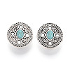 Zinc Metal Alloy & Natural Turquoise Buttons LS-BUTT-WH0057-001A-AS-1