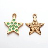 Light Gold Plated Alloy Enamel Star Pendants ENAM-J545-03KCG-1