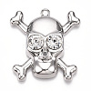 Rack Plating Alloy Rhinestone Pendants PALLOY-N176-108B-P-1