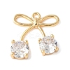 Brass Micro Pave Cubic Zirconia Pendants KK-A253-18G-1