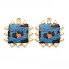 Rack Plating Printed Alloy Pendants ENAM-Q445-006B-NR-1