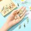 3Pcs 3 Styles Electroplated Natural Quartz Crystal Big Pendants PALLOY-YW00079-01-4