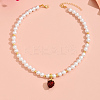 Sweet French Style Cubic Zirconia Imitaion Pearl Necklace for Women YS3712-1-1