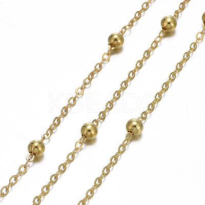 Brass Flat Oval Cable Chains CHC018Y-G-1