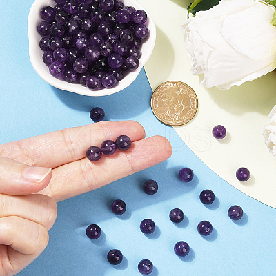 100Pcs Natural Amethyst Beads G-SP0001-22C-1