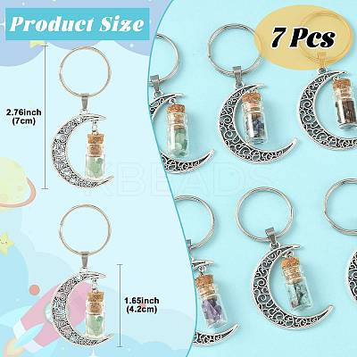 7Pcs Moon Alloy Pendant Decorations HJEW-FS00086-1