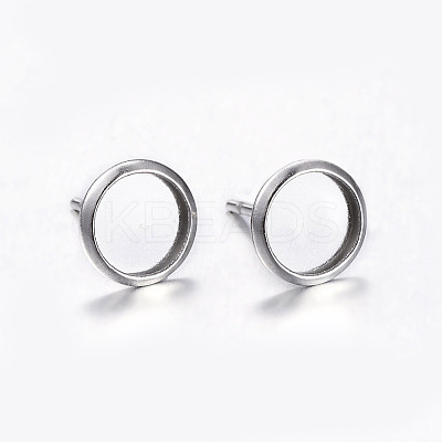 Tarnish Resistant 304 Stainless Steel Stud Earring Settings A-STAS-K131-A-01P-1