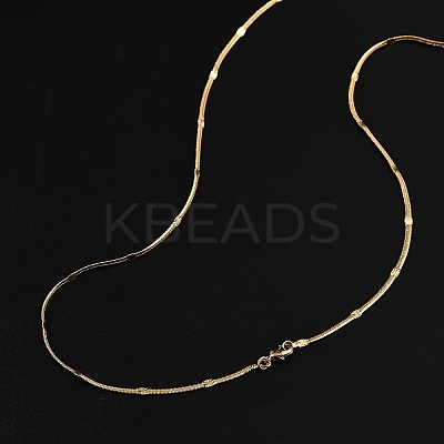 2.5mm Rack Plating Brass Herringbone Chain Necklaces for Women Men MAK-L044-19G-1