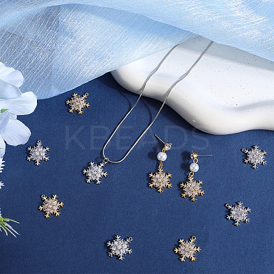 10Pcs 2 Colors Brass Micro Pave Clear Cubic Zirconia Pendants ZIRC-BBC0002-75-1