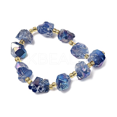 Electroplated Raw Rough Natural Amethyst Beads Strands G-Z131-J02-09-1