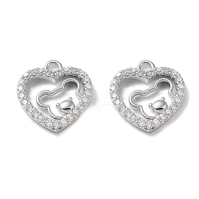 Rack Plating Brass Micro Pave Cubic Zirconia Pendants KK-K333-84P-1