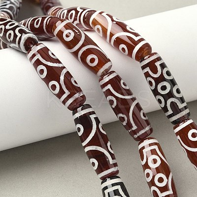 Rice Shape Tibetan Style dZi Beads Strands G-A269-A08-01-1