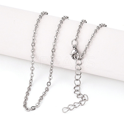 2.5MM 304 Stainless Steel Cable Chain Necklaces NJEW-N059-02P-1