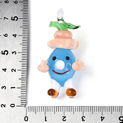 Handmade Lampwork Cartoon Onion Pendants LAMP-T025-11M-1