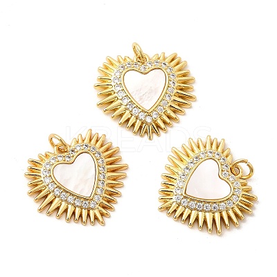 Brass Micro Pave Cubic Zirconia Pendants KK-K302-20E-G-1