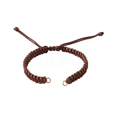 Braided Waxed Polyester Cord Adjustable Link Bracelet Makings AJEW-TAC00010-02-1