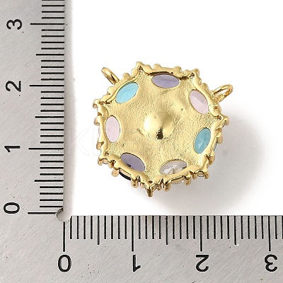 Rack Plating Brass Micro Pave Colorful Cubic Zirconia with Plastic Pearl Beads Pendants KK-P267-19G-1