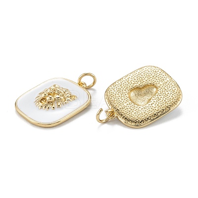 Real 18K Gold Plated Brass Enamel Pendants KK-A155-16G-1