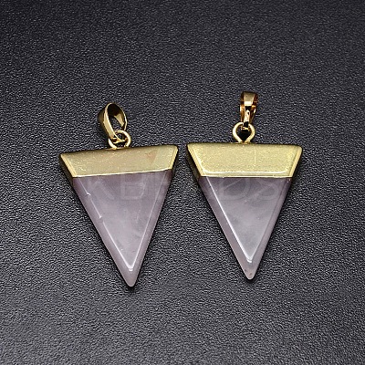 Natural Rose Quartz Pendants G-P050-05G-1
