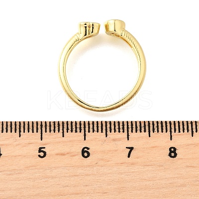Brass Micro Pave Cubic Zirconia Cuff Rings for Women RJEW-F181-09G-01-1