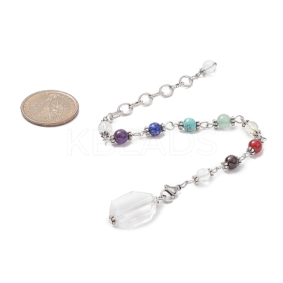 Natural & Synthetic Gemstone Chakra Pointed Dowsing Pendulums PALLOY-JF02089-1
