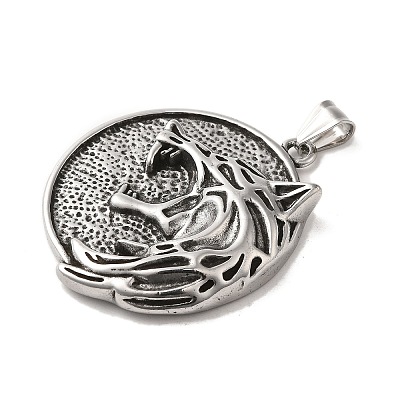 304 Stainless Steel Big Pendants STAS-D091-05AS-1