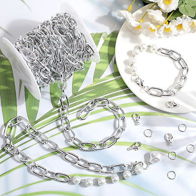 DIY Oxidation Aluminum Cable Chains Necklaces/Bracelets Making Kits DIY-SP0001-87B-S-1