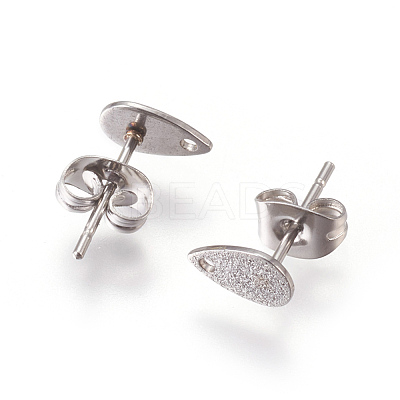 Tarnish Resistant 304 Stainless Steel Stud Earring Findings for Dangle Charms STAS-L216-05A-P-1
