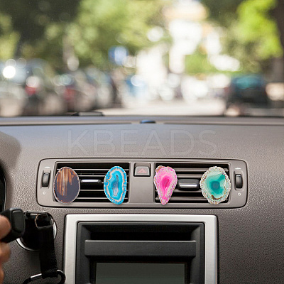 5Pcs Natural Agate Car Air Vent Clips HJEW-DC00112-1