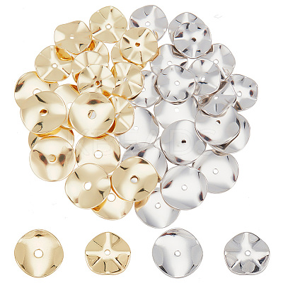 40Pcs 4 Styles Brass Spacer Beads KK-GO0001-34-1