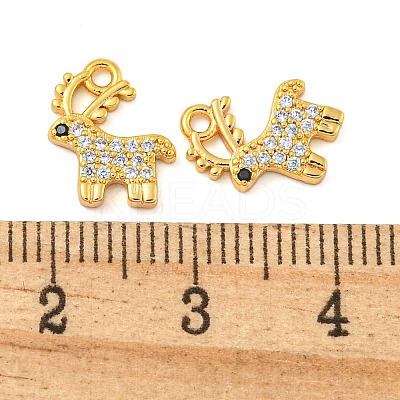 Christmas Theme Brass Clear Cubic Zirconia Pendants KK-N254-28G-1