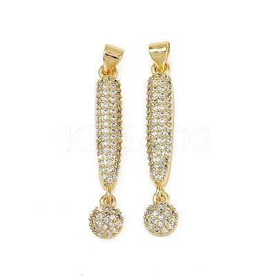 Brass Micro Pave Cubic Zirconia Pendants KK-S526-21G-1