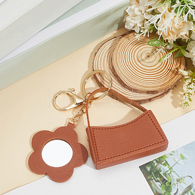 1Pc Portable Imitation Leather Bag Keychain AJEW-CL0001-64A-1