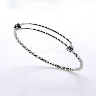 Tarnish Resistant Adjustable 201 Stainless Steel Expandable Bangles NJEW-S105-PJ215-60-1