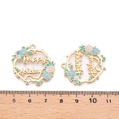 Rack Plating Alloy Enamel Pendants LS-ENAM-N056-369KCG-03-1